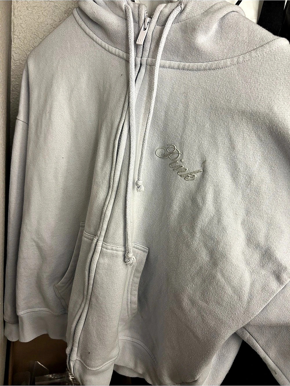 VS PINK Mint Zip Up Hoodie Like New